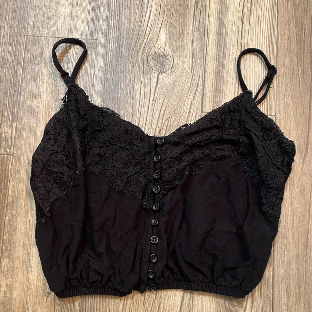 Cute Black Cropped Blouse